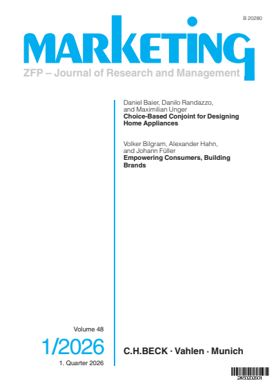 Cover der Ausgabe: Marketing ZFP Jahrgang 48 (2026), Heft 1