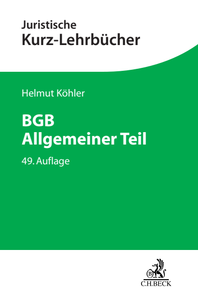 Cover des Buchs: BGB Allgemeiner Teil