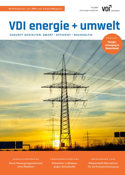 Cover der Ausgabe: VDI energie + umwelt Jahrgang 3 (2026), Heft 7-8