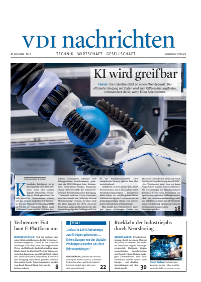 Cover der Ausgabe: VDI nachrichten Jahrgang 80 (2026), Heft 08
