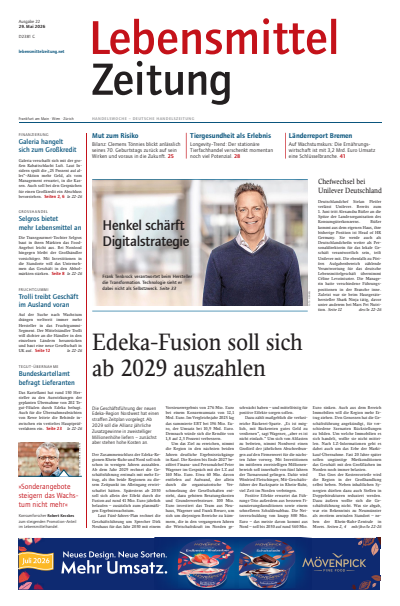 Cover der Ausgabe: Lebensmittel Zeitung Jahrgang 78 (2026), Heft 22