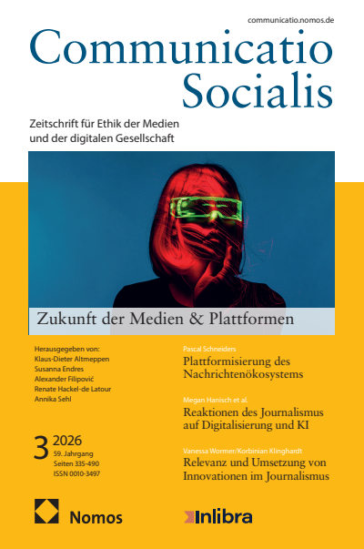 Cover der Ausgabe: Communicatio Socialis (ComSoc) Jahrgang 59 (2026), Heft 3