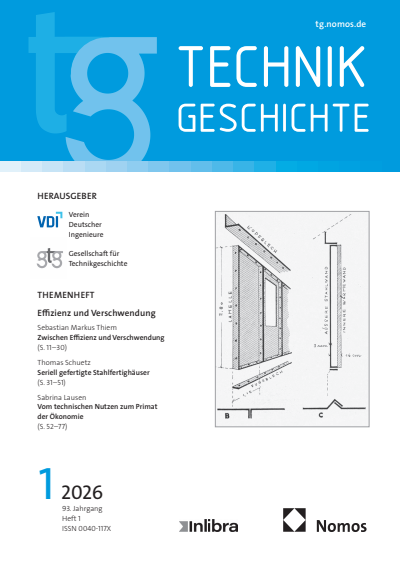 Cover der Ausgabe: TG Technikgeschichte Jahrgang 93 (2026), Heft 1
