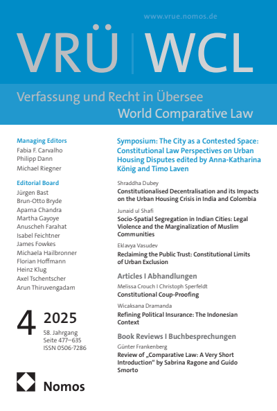 Cover der Ausgabe: VRÜ Verfassung und Recht in Übersee Jahrgang 58 (2025), Heft 4