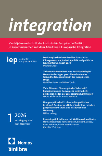 Cover der Ausgabe: integration Jahrgang 49 (2026), Heft 1