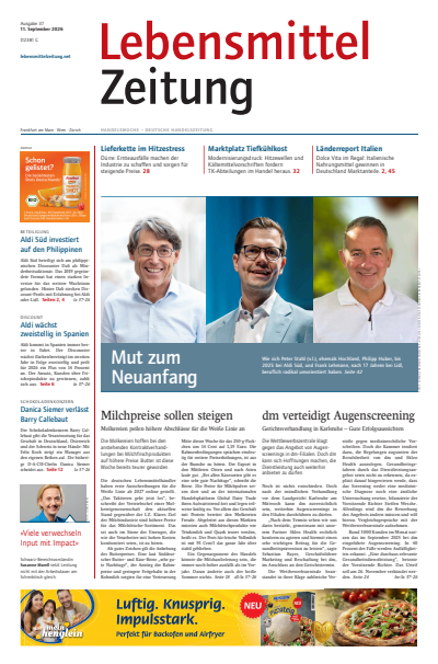 Cover der Ausgabe: Lebensmittel Zeitung Jahrgang 78 (2026), Heft 37