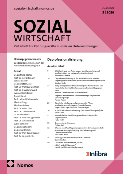 Cover der Ausgabe: Sozialwirtschaft Jahrgang 36 (2026), Heft 3