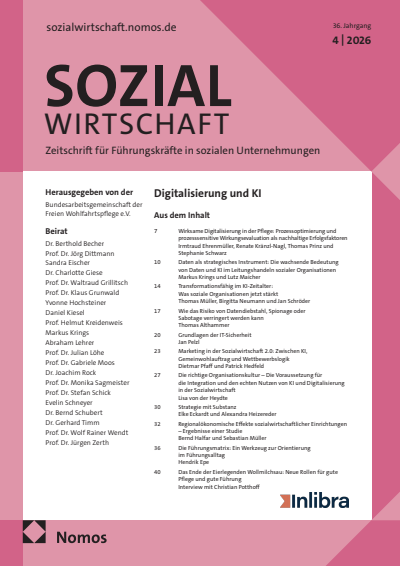 Cover der Ausgabe: Sozialwirtschaft Jahrgang 36 (2026), Heft 4