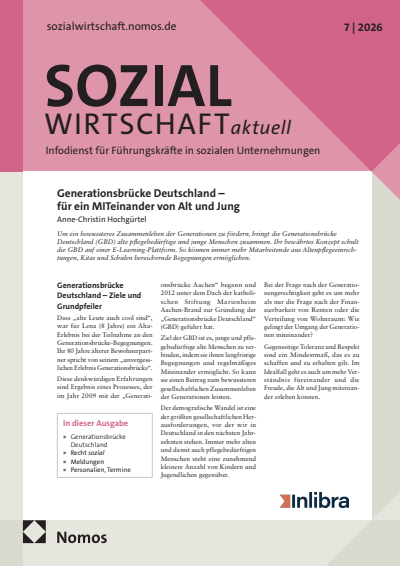 Cover der Ausgabe: Sozialwirtschaft aktuell (SWa) Jahrgang 36 (2026), Heft 7