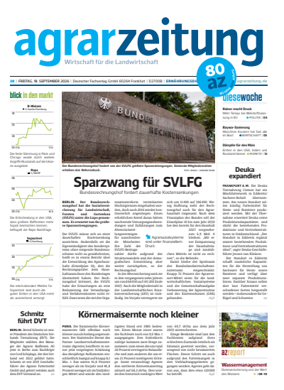 Cover der Ausgabe: agrarzeitung Jahrgang 81 (2026), Heft 38