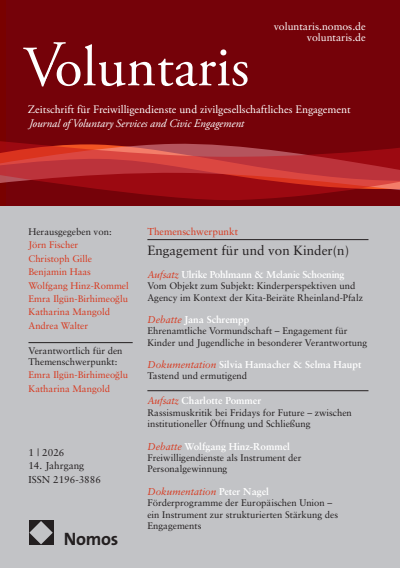 Cover der Ausgabe: Voluntaris Jahrgang 14 (2026), Heft 1
