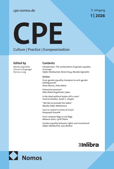 Cover der Ausgabe: Culture, Practice & Europeanization Jahrgang 11 (2026), Heft 1
