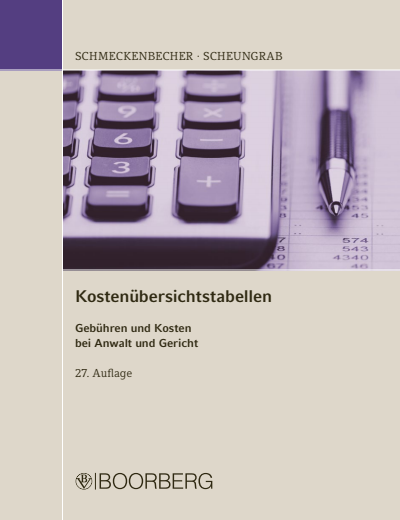 Cover des Buchs: Kostenübersichtstabellen