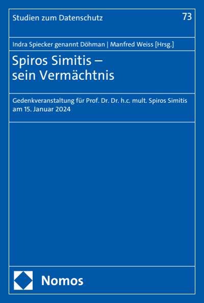 Cover des Buchs: Spiros Simitis – sein Vermächtnis