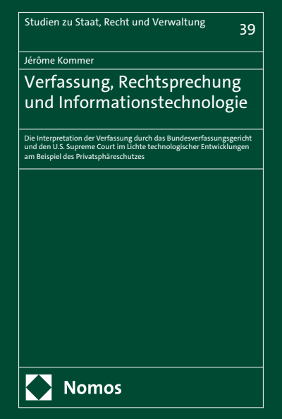 Cover des Buchs: Verfassung, Rechtsprechung und Informationstechnologie