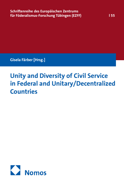 Cover des Buchs: Unity and Diversity of Civil Service in Federal and Unitary/Decentralized Countries