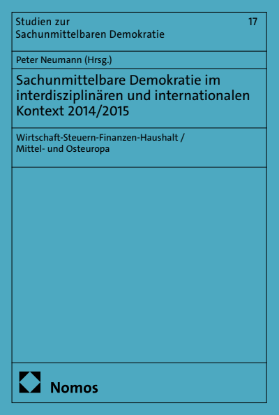 Cover des Buchs: Sachunmittelbare Demokratie im interdisziplinären und internationalen Kontext 2014/2015