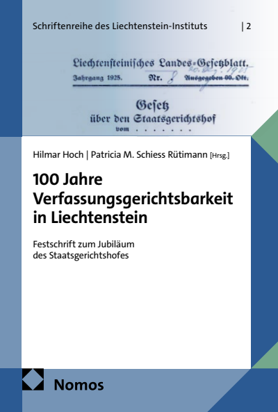 Cover des Buchs: 100 Jahre Verfassungsgerichtsbarkeit in Liechtenstein