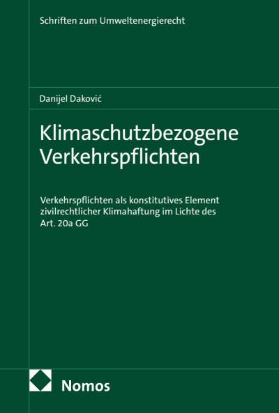 Cover des Buchs: Klimaschutzbezogene Verkehrspflichten