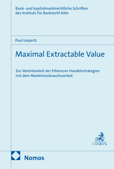 Cover des Buchs: Maximal Extractable Value