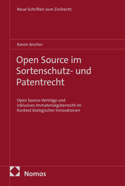 Cover des Buchs: Open Source im Sortenschutz- und Patentrecht