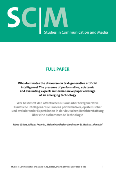 Cover der Ausgabe: SCM Studies in Communication and Media Jahrgang (2026), Heft